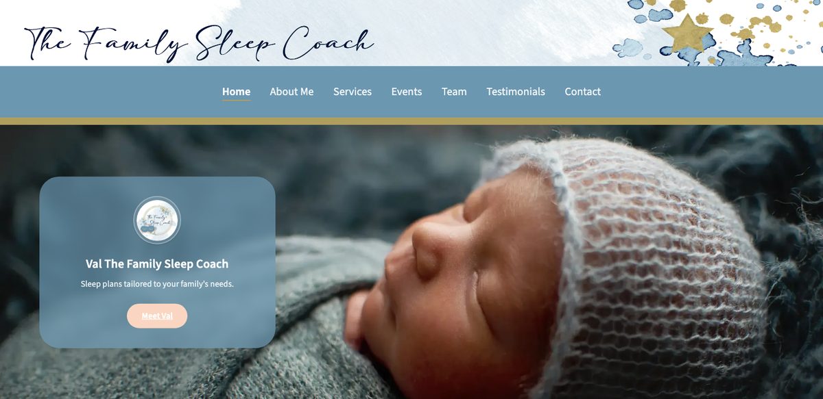 The Family Sleep Coach website homepage